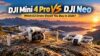 DJI Mini 4 Pro vs DJI Neo (2026) — Which DJI Drone Should You Buy? AI-generated DronesFuel hero (illustrative product likeness)